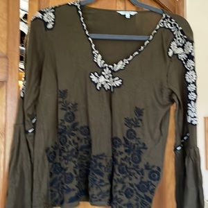 Lucky brand embroidered shirt
